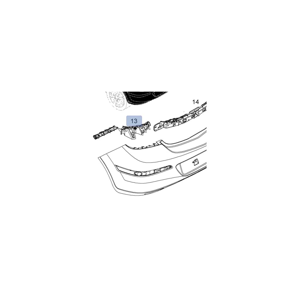 93357712|Opel Astra H Opc Sol Arka Tampon Ayağı Orijinal 1406214