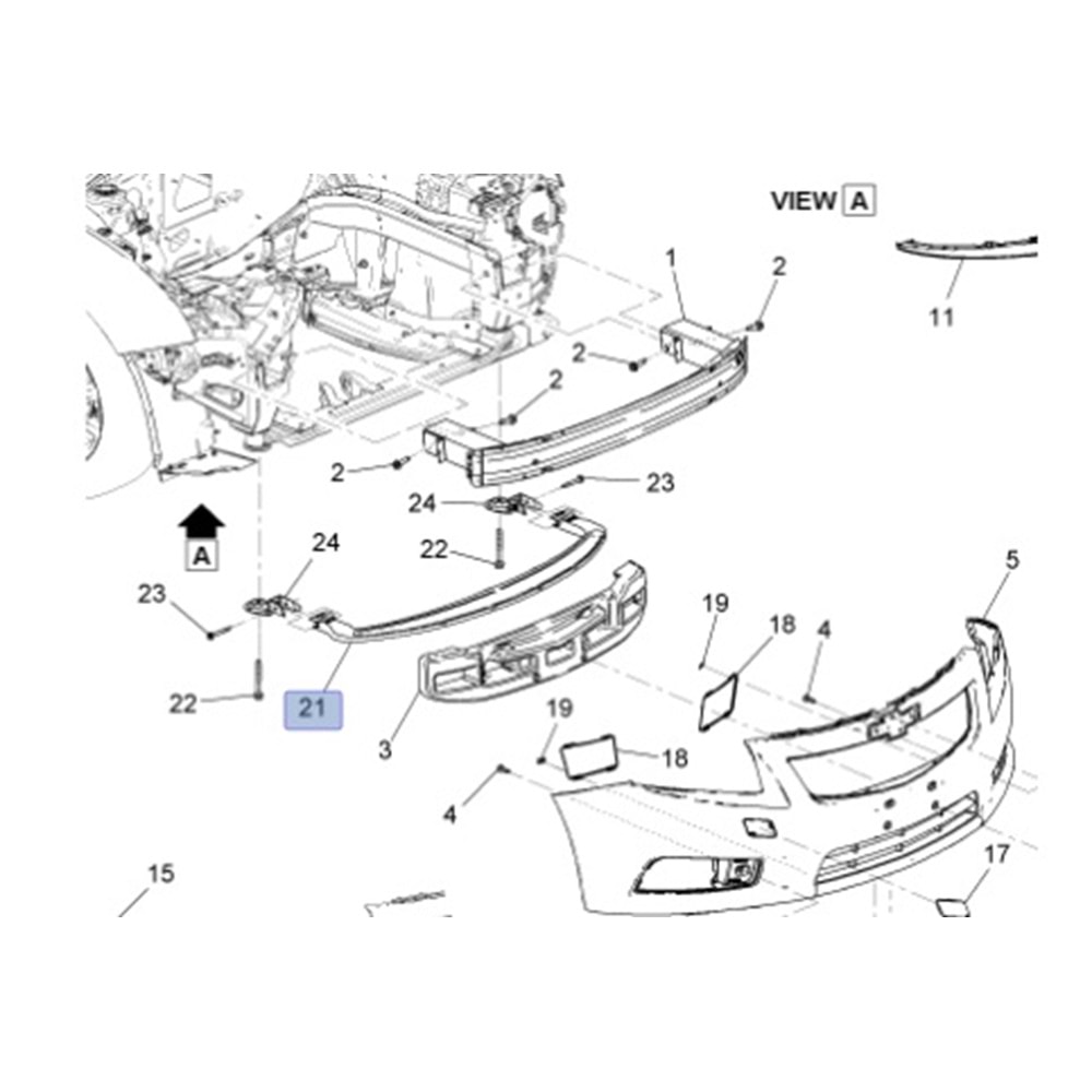 Chevrolet Cruze Ön Tampon Alt Destek Lastiği 94525856