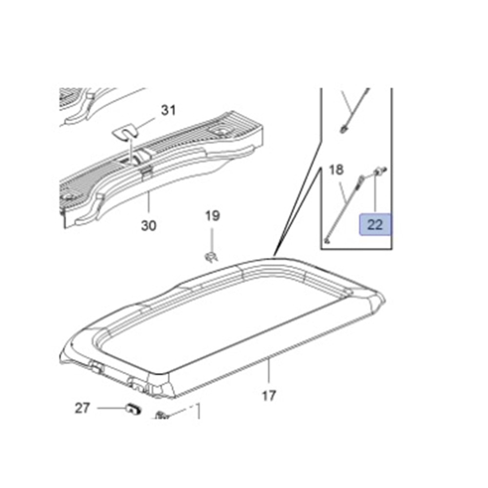 95129884 Opel Mokka Bagaj Pandizot Askı Klipsi Orijinal 2345546