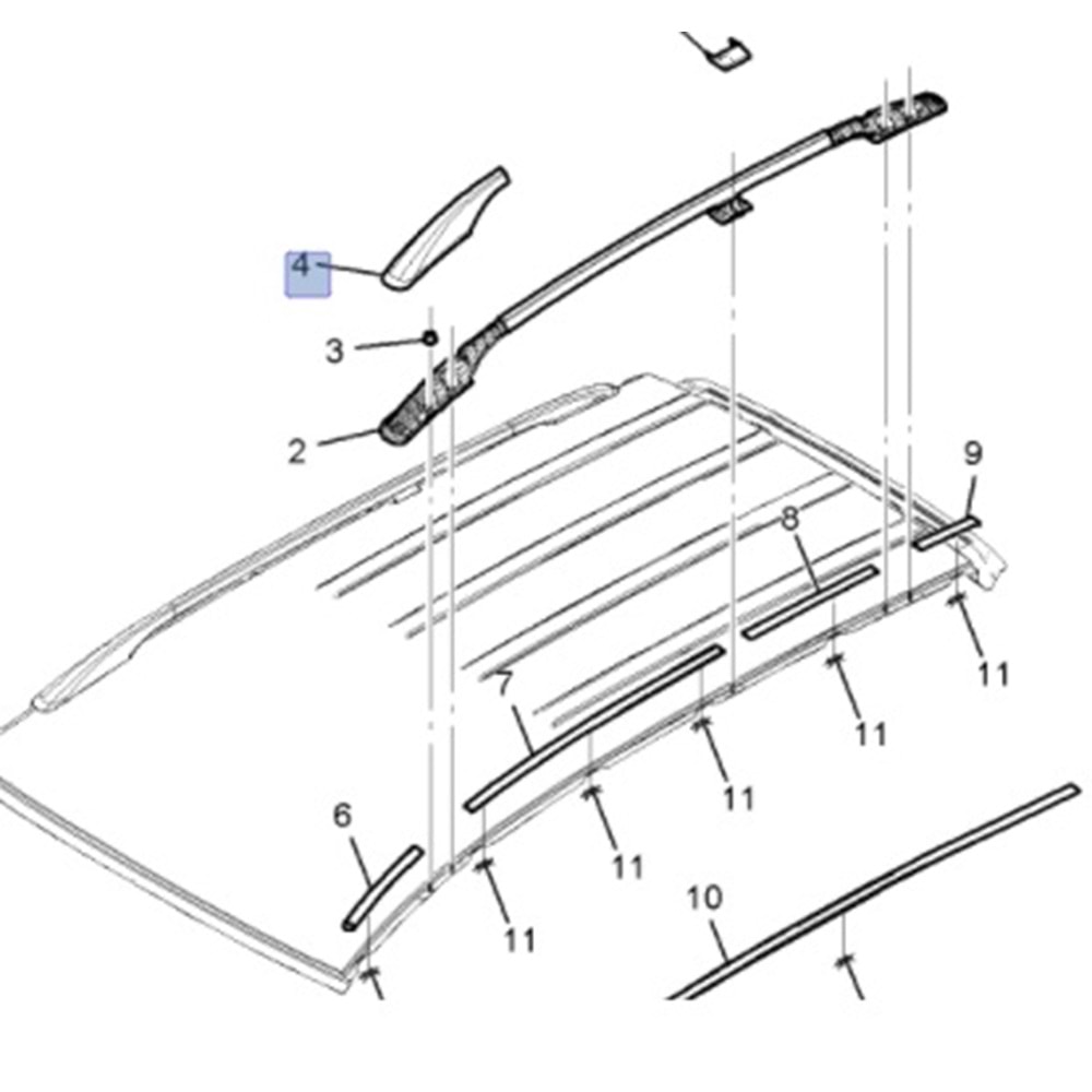 Chevrolet Captiva Ön Sol Tavan Taşıyıcı Kapağı Orijinal 96623547