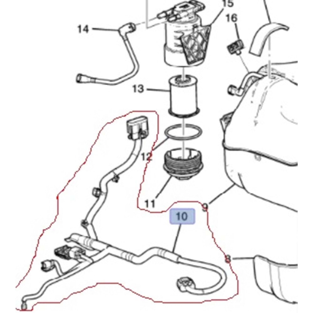 Yakit Pompa Kablosu Aveo T300 Orjinal 96904026
