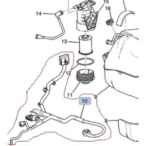 Yakit Pompa Kablosu Aveo T300 Orjinal 96904026