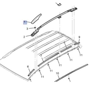 Chevrolet Captiva Ön Sol Tavan Taşıyıcı Kapağı Orijinal 96623547