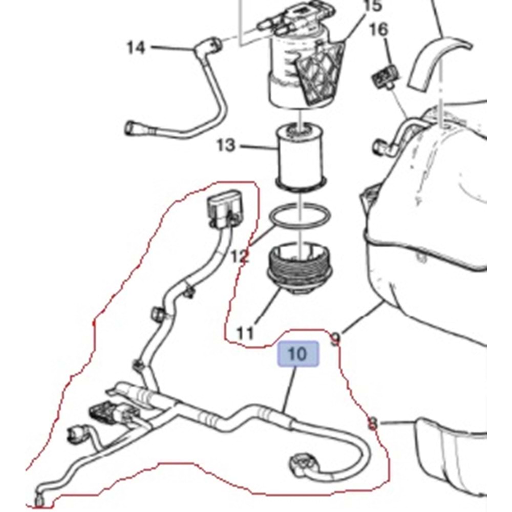 Yakit Pompa Kablosu Aveo T300 Orjinal 96904026